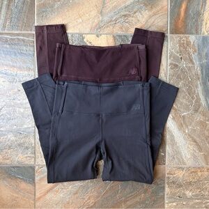 New Balance Dry Leggings Bundle Women's Size Medium Black and Maroon